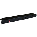 Hammond 1582T8B1BK 15A 8 Outlet Strip - 15 Foot Cord - Outlets Front - Black